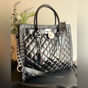 #6 Michael Kors black quilted leather tote